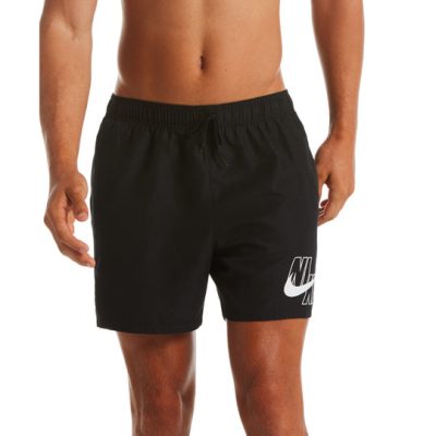 Nike Logo Solid 5 Volley Shorts - Black