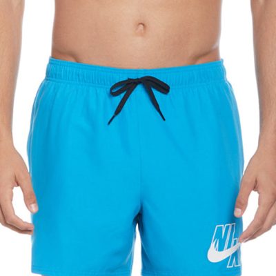 Nike Logo Solid 5 Volley Shorts - Blue